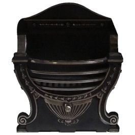 Victoria Large (w/ Ashpan) Cast Iron Grate, Polish Detail