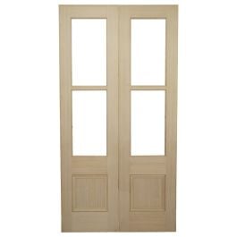Pair of 52cm Internal Glazed French Doors, Raw HV