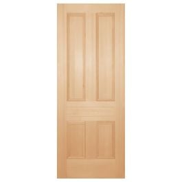 Nicholson Internal 4 Panel 77cm Door, Raw Hemlock