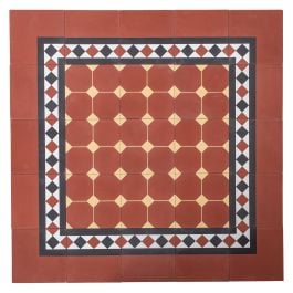 Sorell 20x20x1.6cm Encaustic Border Tile, Multi Coloured