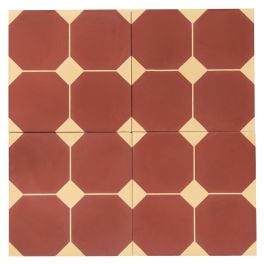 Sorrell 20x20x1.6cm Feature Encaustic Tile, Red & Beige