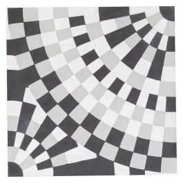 Bala 20x20x1.6cm Encaustic Feature Tile, Beige & Black