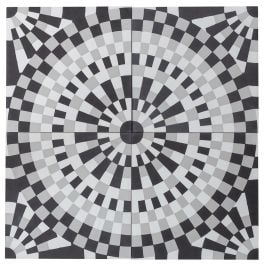 Bala 20x20x1.6cm Encaustic Feature Tile, Beige & Black