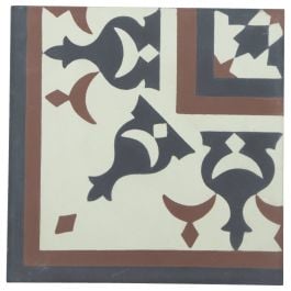 Toulon 20x20cm Corner Encaustic Tile, Multi Colour