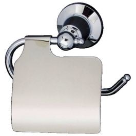 Toilet Roll Holder with Flap, Chrome