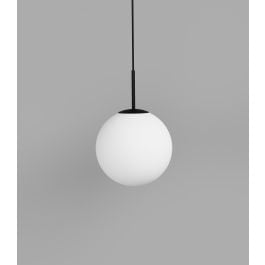 Lighting Republic Orb Max 300mm Matte White Glass with Textured Black Fittings Pendant Light