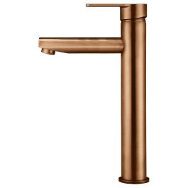 Round Tall Basin Mixer Paddle Handle Lustre Bronze