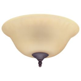 Amber Bowl with Finial Fan Light Kit, Bronze