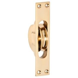 Sash Pulley, Polished Brass