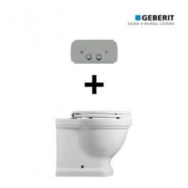 Turner Hastings Claremont Package - Pan, Geberit In Wall Cistern & Traditional Flush Plate (Select Finish)