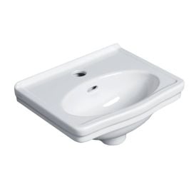 Turner Hastings Claremont Fireclay 38x31cm Wall Hung Basin 1 Tap Hole, White