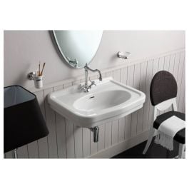 Turner Hastings Claremont 68x51cm Wall Hung Basin (w/ 1 Tap Hole), White