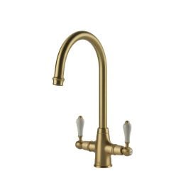 Turner Hastings Ludlow Double Sink Mixer Brushed Brass