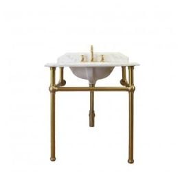 Mayer 75x55cm Marble Top Basin & Stand (w/ 3 Taphole), Chrome