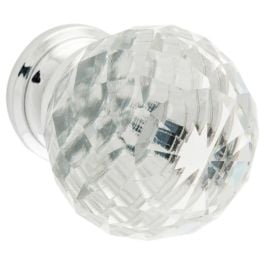 40mm Diamond Cut Glass Cabinet Knob