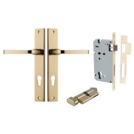 Annecy Lever Rect Backplate Entrance Kit w Lock K/T