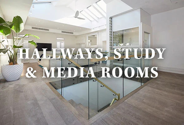 Hallways, Study & Media Rooms
