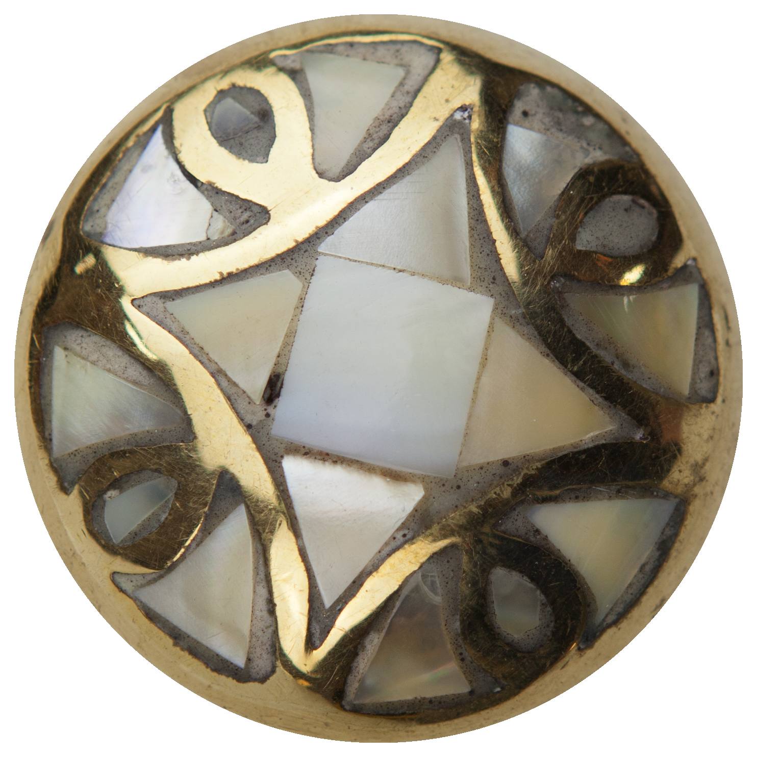 Decorative Mother Of Pearl Cup Knob Pearl Brass
