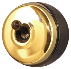 30 Series Switch, Brass with Black (Brown Toggle)