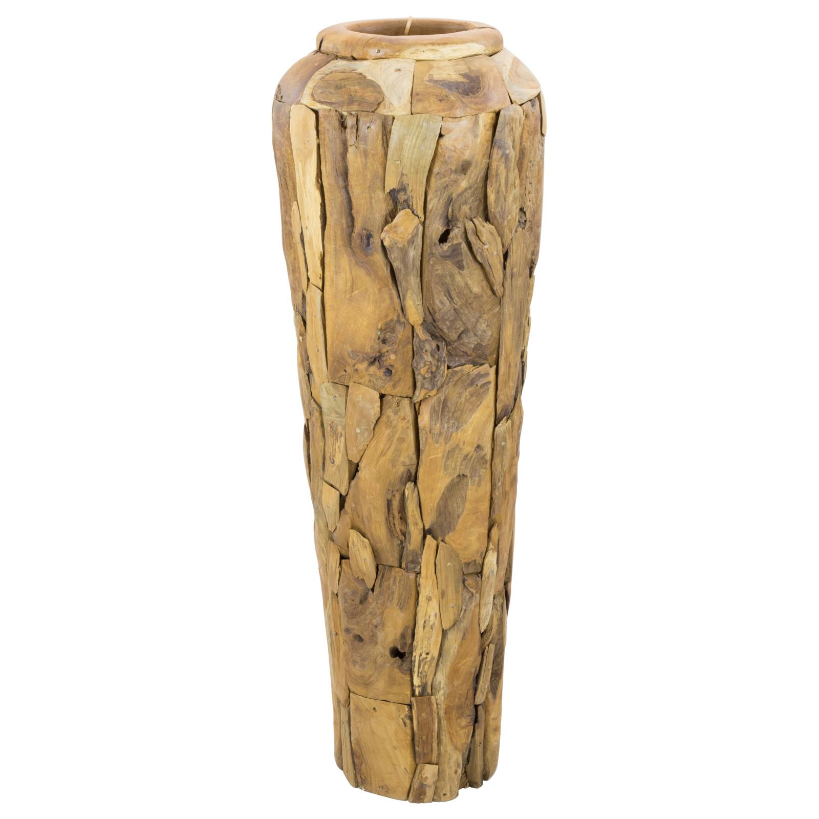 Large Marama Reclaimed Teak Vase, Natural Finish