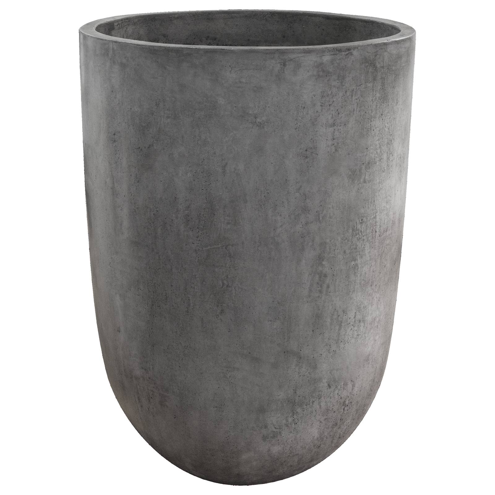 Bali Round 45x60cm Polished Concrete Planter, Dark Grey