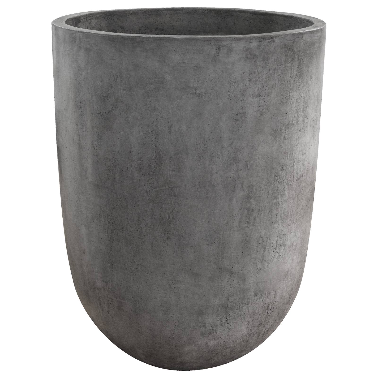 Bali Round 55x75cm Polished Concrete Planter, Dark Grey