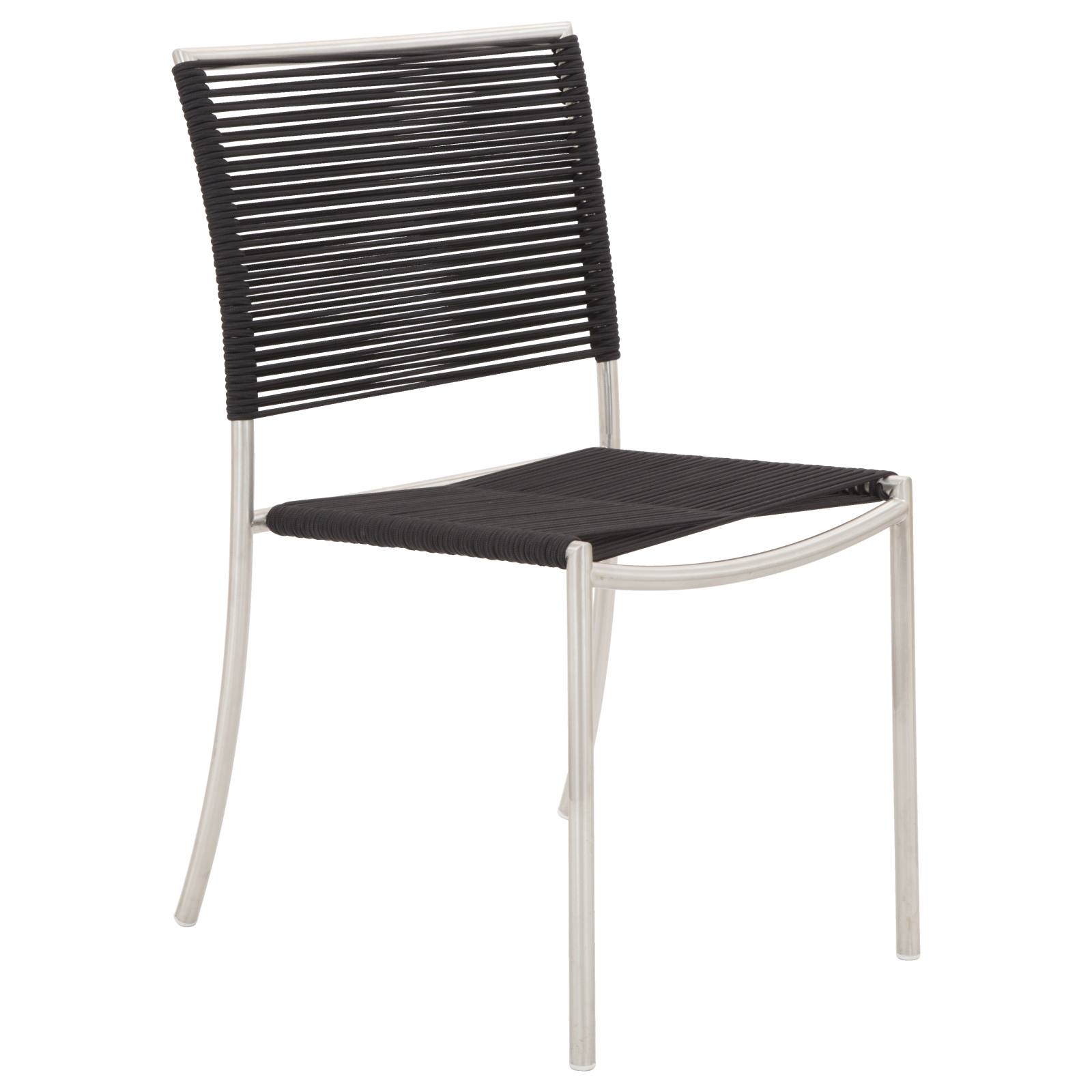 Albay Armless Dining Chair, Stainless Steel/Cord