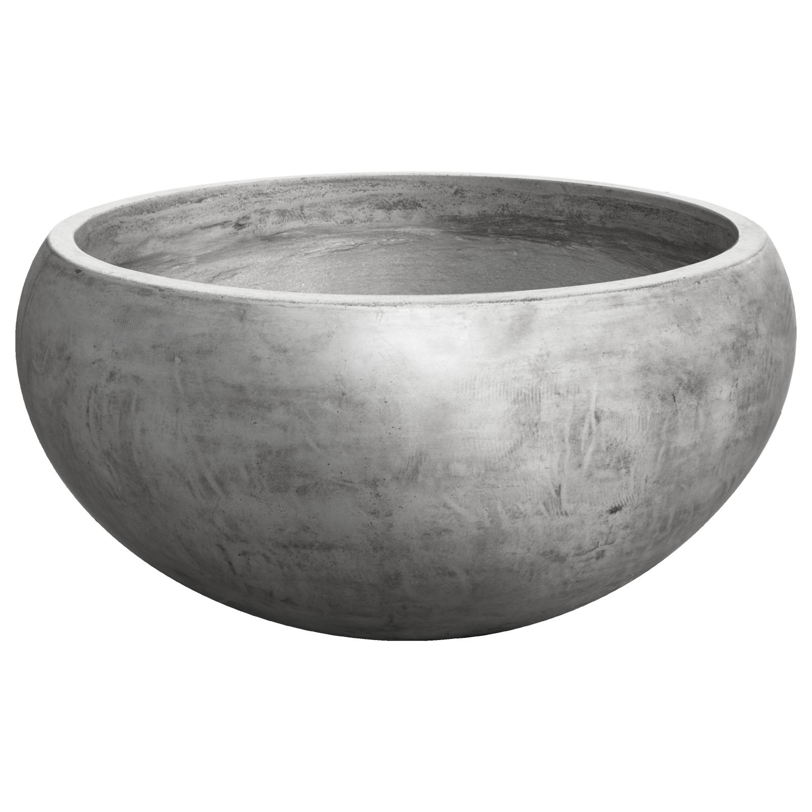 Lido 66x33cm Polished Concrete Planter Bowl, Dark Grey