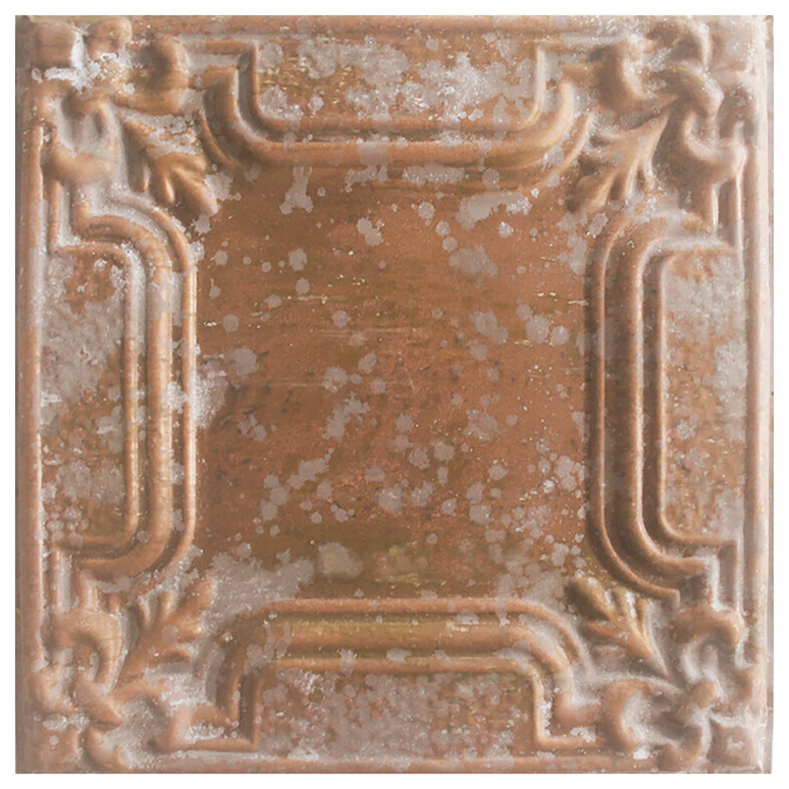 Vintage 60cm Pressed Tin Panel No.41, Copper