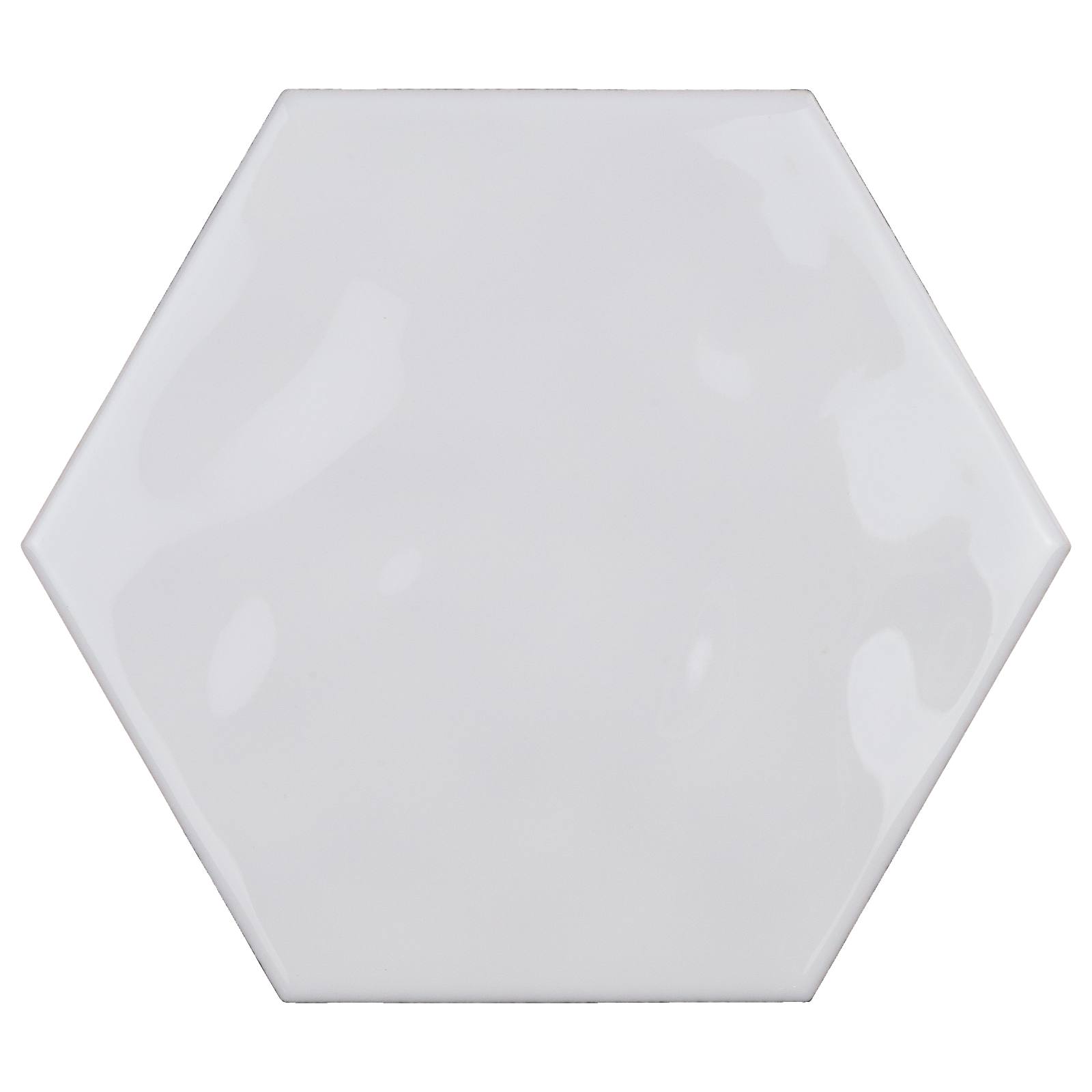 Glazed Wall Tile Hexagon Bevel 150x130, Gloss Whit