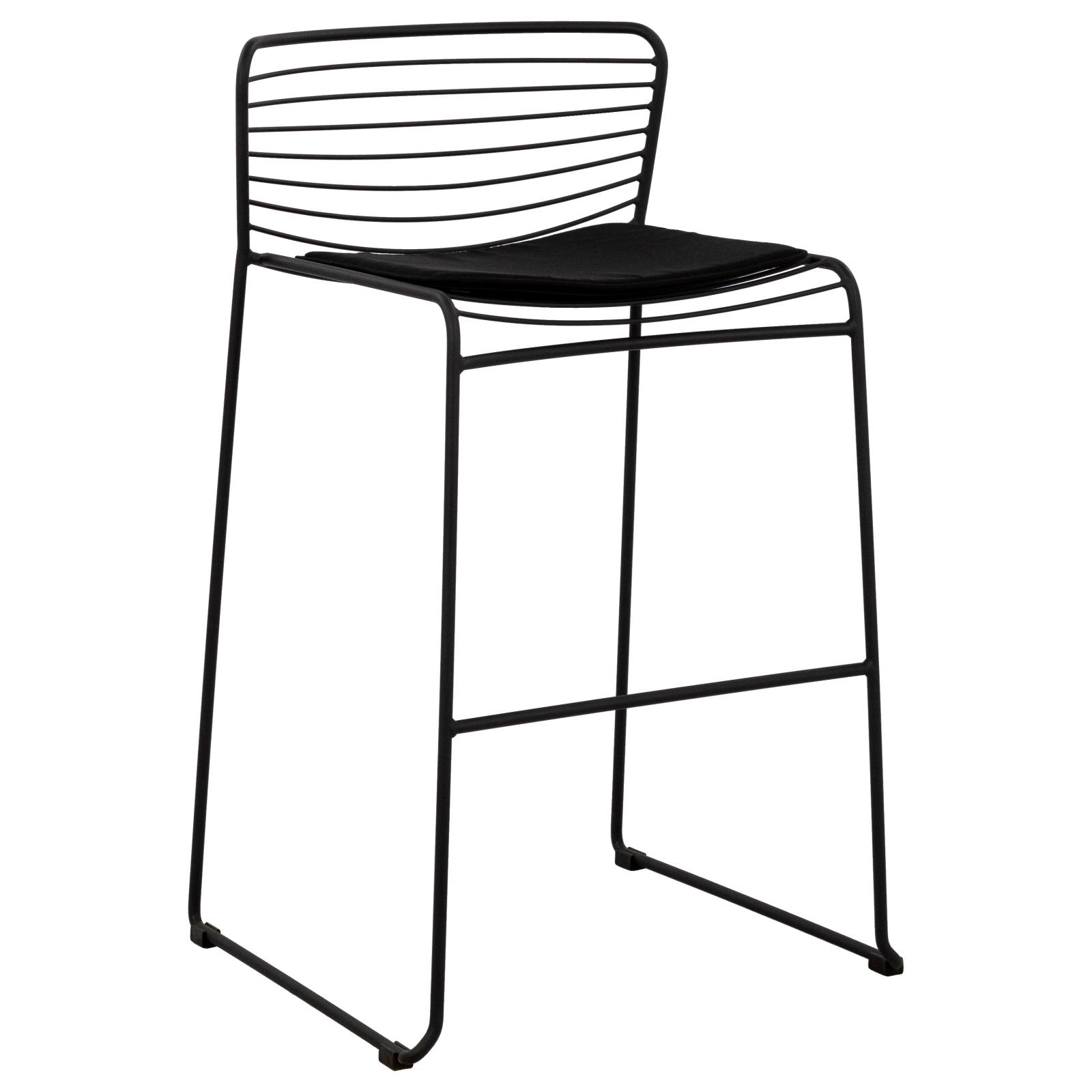 Stella Steel Bar Chair with Seat Pad, Black