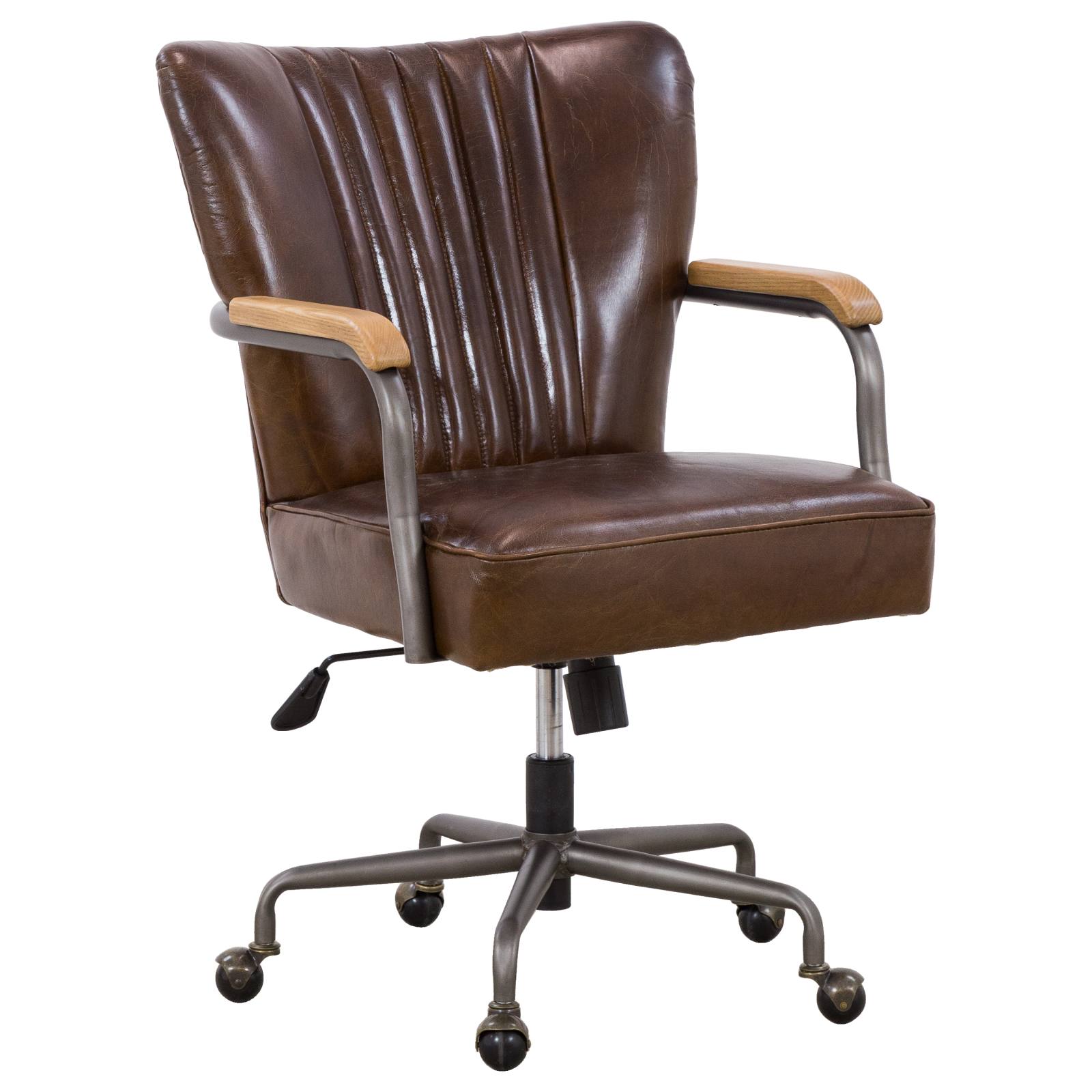 Tilda Office Chair Vintage Cigar, Vintage Brown Leather Office Chair