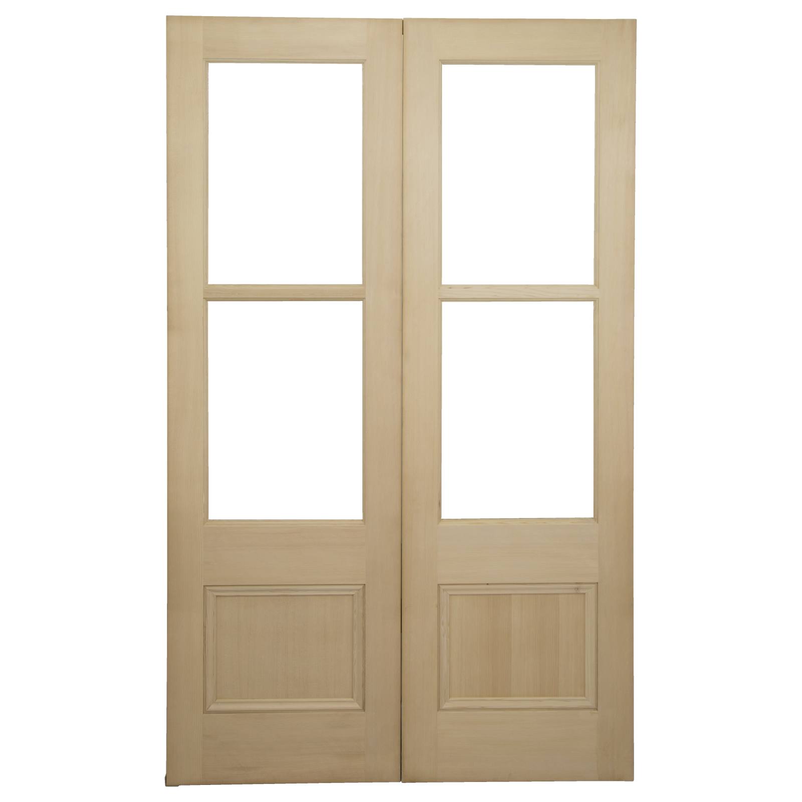 Pair of Internal Glazed French 62cm Doors, Raw HV