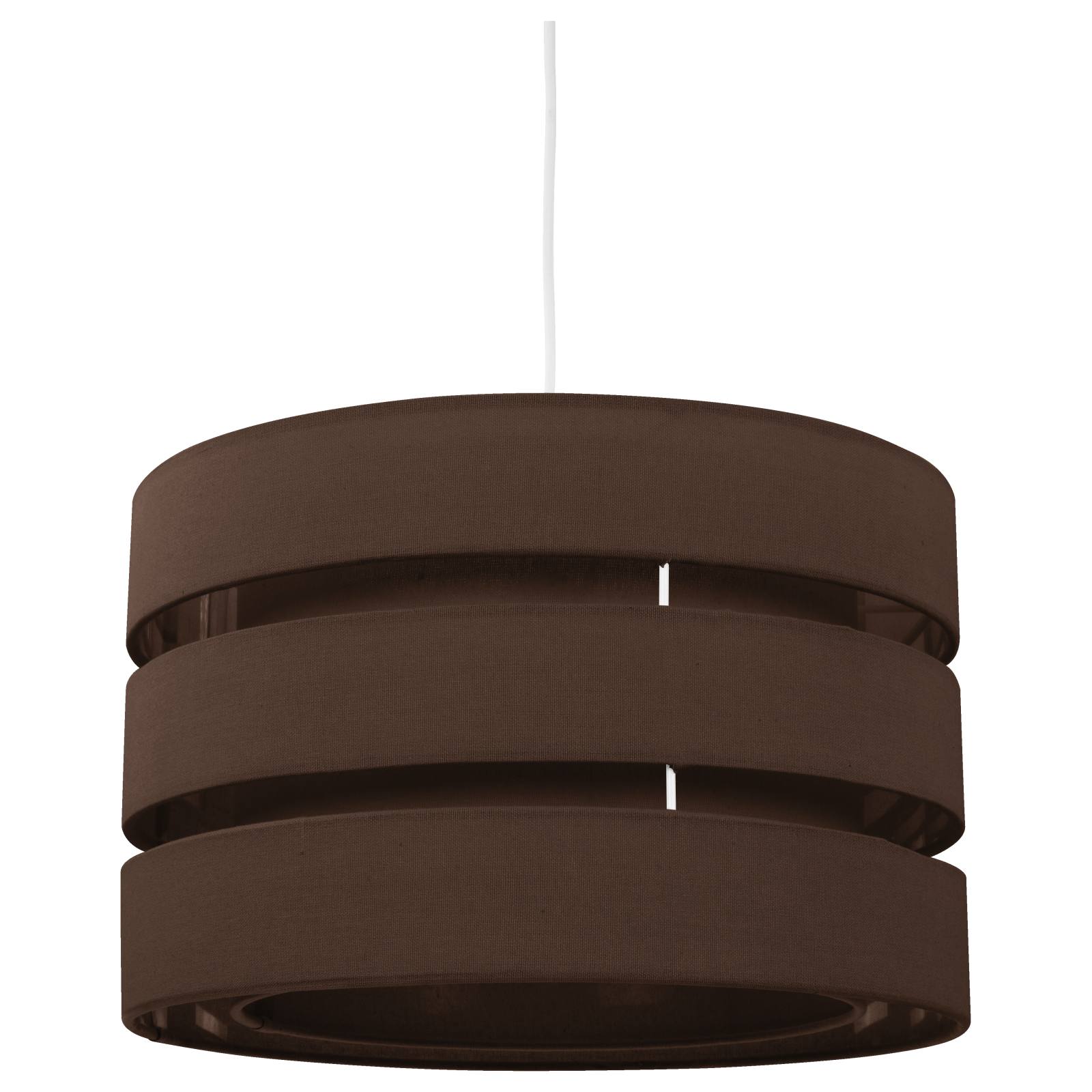 40cm Drum Pendant Light, Brown with White Cord