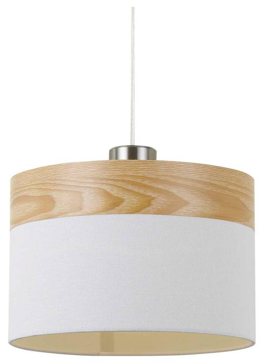 Fiona 30cm Pendant Light, White w/ Oak