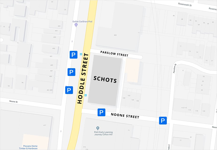 Nearby Hoddle Street Parking Map